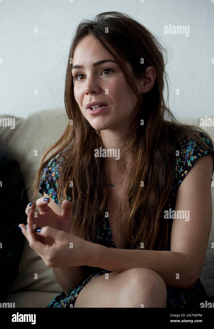 Mexican actress and singer Camila Sodi gives an interview in Mexico