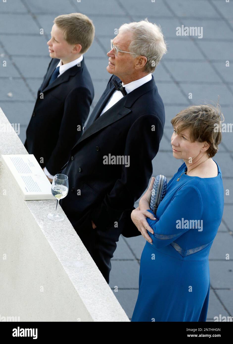 David Letterman, center, his wife Regina Lasko, right, and son Harry ...