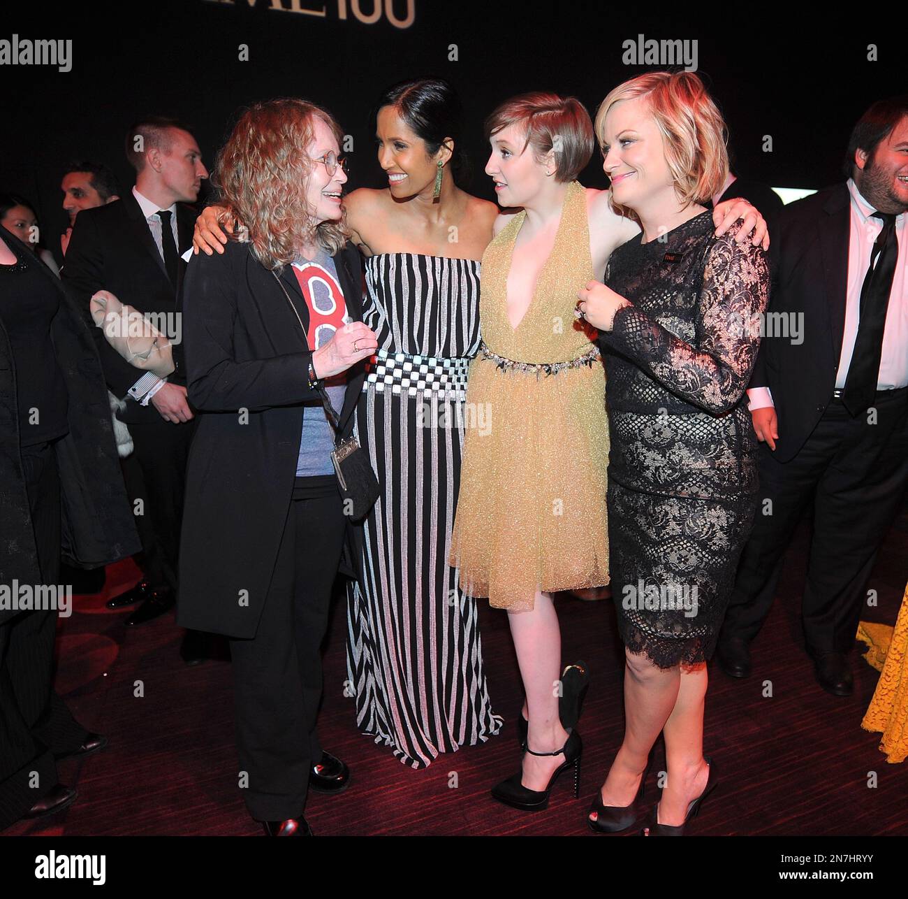 Actress Mia Farrow, Padma Lakshmi, Lena Dunham, and Amy Poehler attend