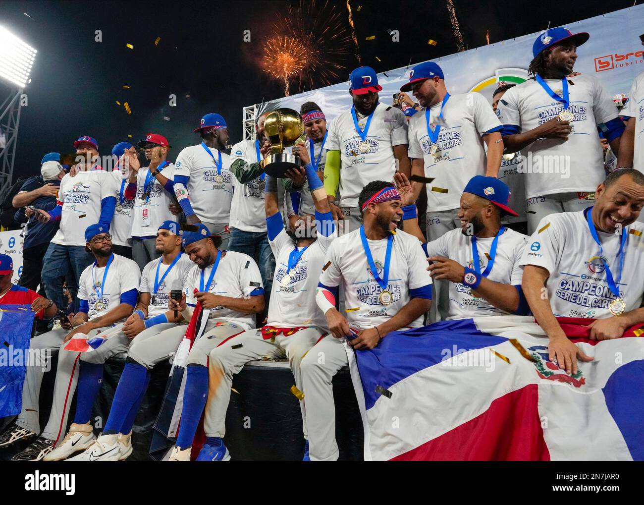 Photo inspiration: On Friday February 10 Reference: Dominican Republic Team Members Celebrate A 3 0 Victory Over
