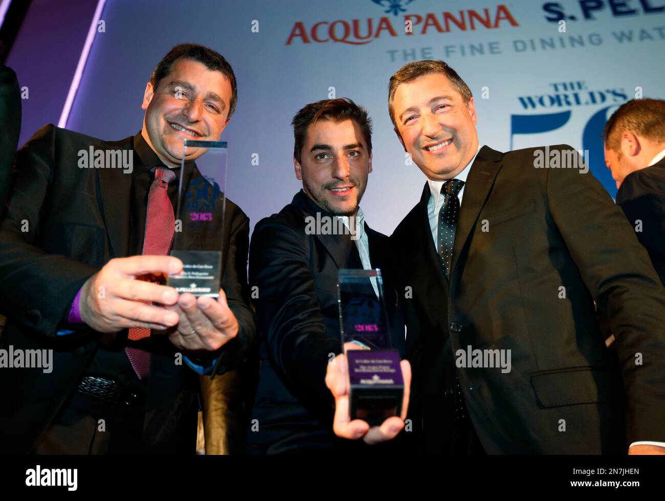 Head chef Joan Roca, right, accompanied by his brothers Jordi Roca ...