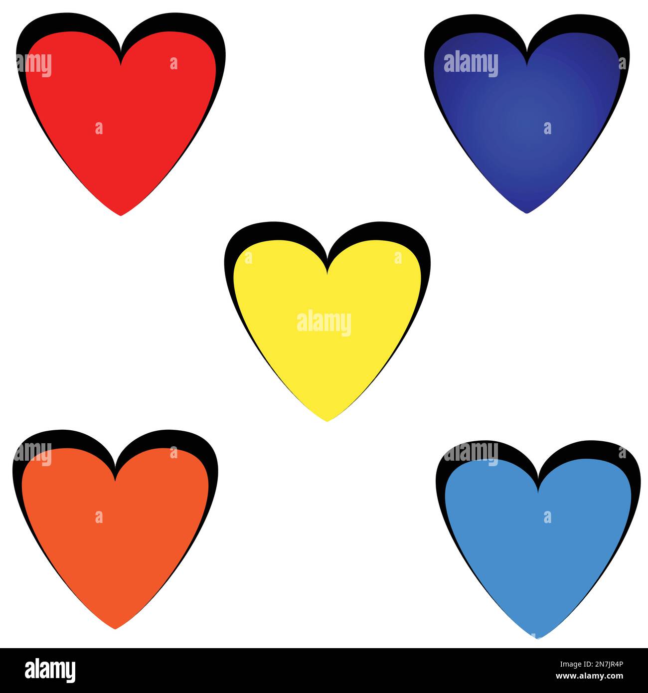 An vector illustration colorful hearts isolated on white background ...