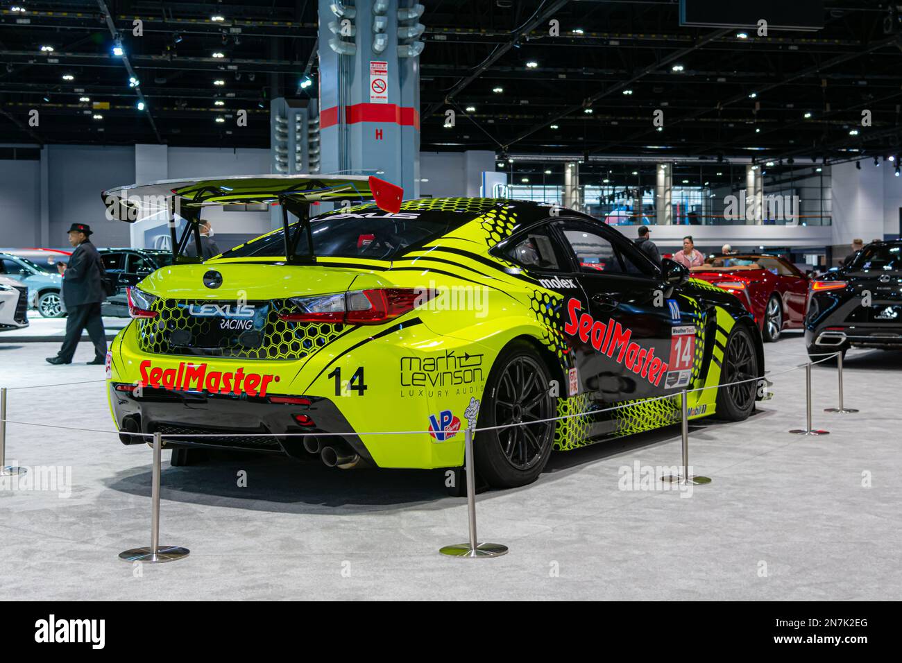 Chicago, IL, USA - February 9, 2023: Lexus Racing RC-F displayed at the ...