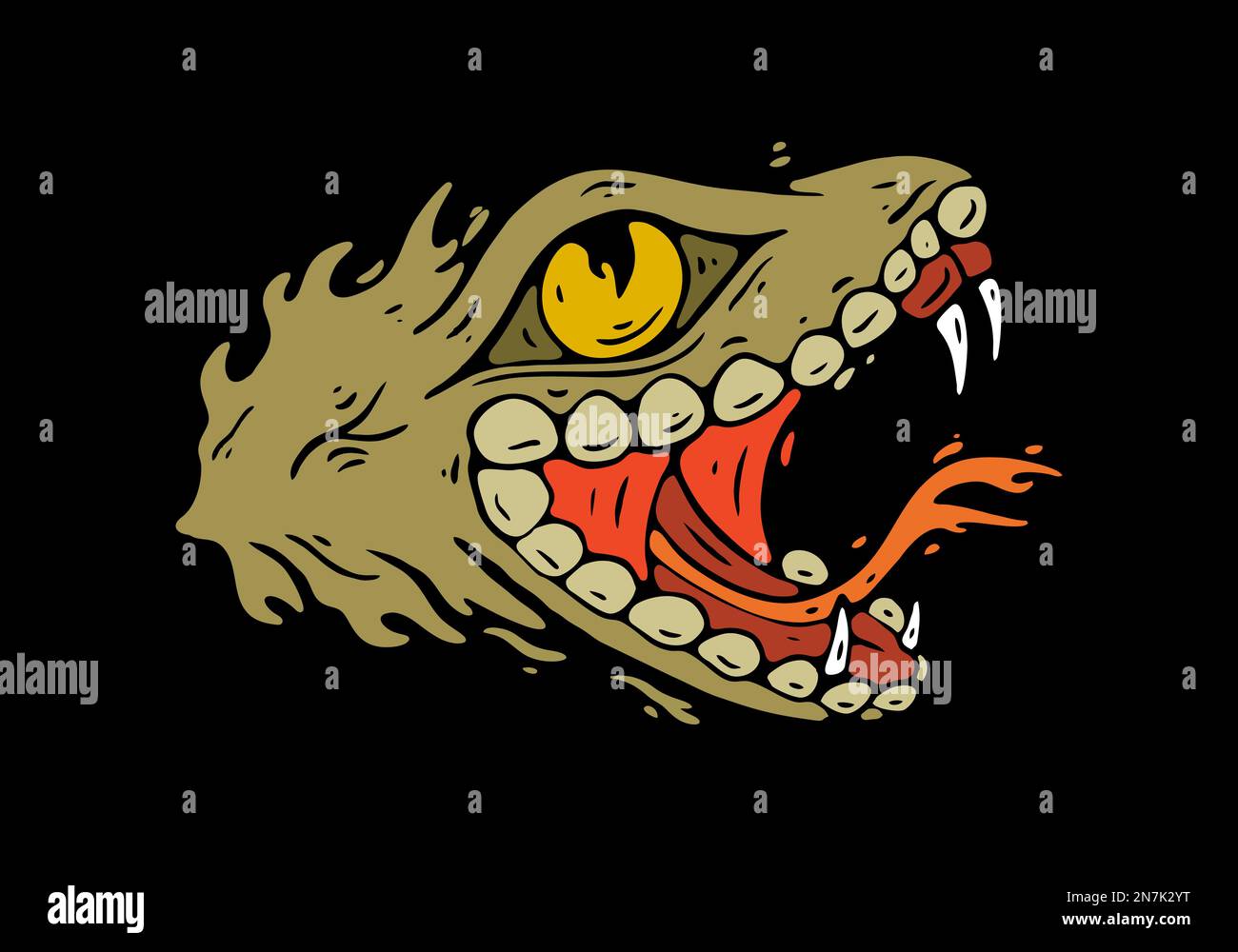 Snake head digital hand drawing design Stock Vector Image & Art Alamy