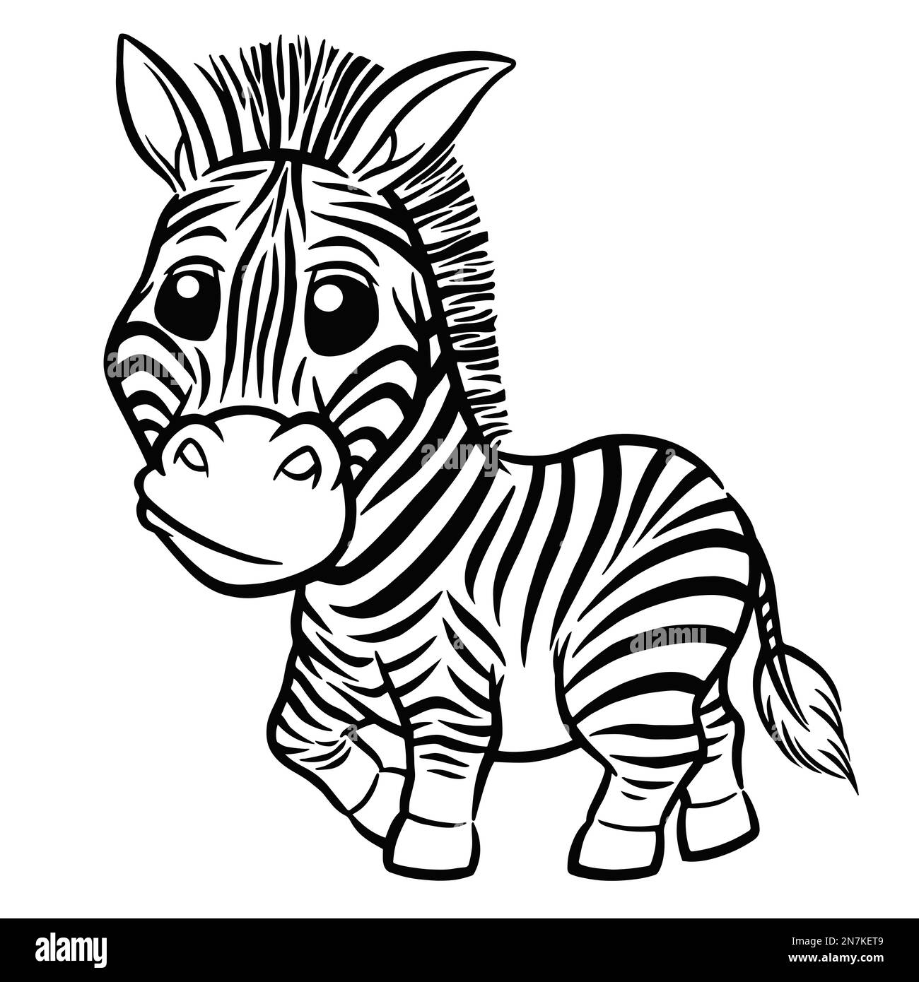 Vector illustration of Zebra Coloring book for kids Stock Vector