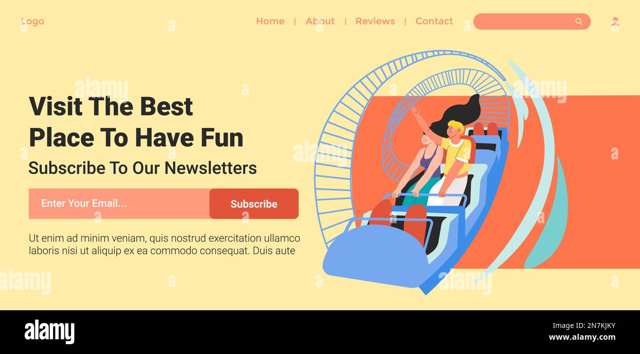 Visit the best place to have fun, entertainment Stock Vector Image