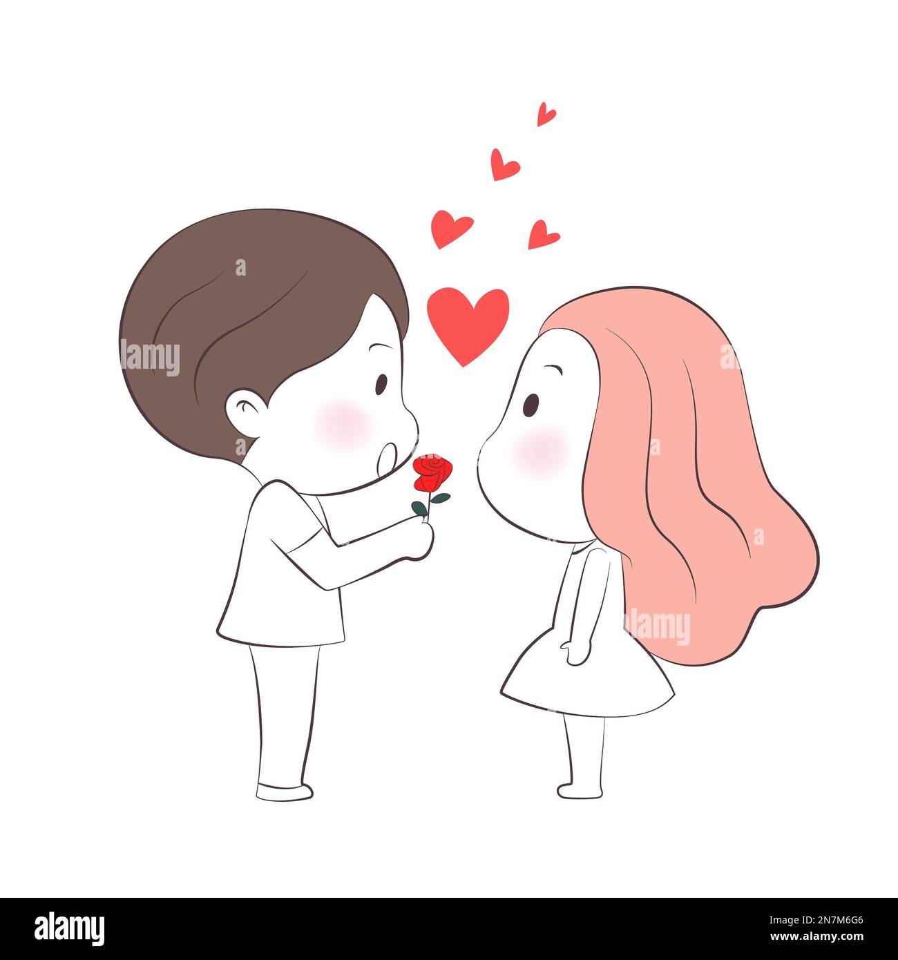 couple people vector illustration depicting happiness in love Stock ...