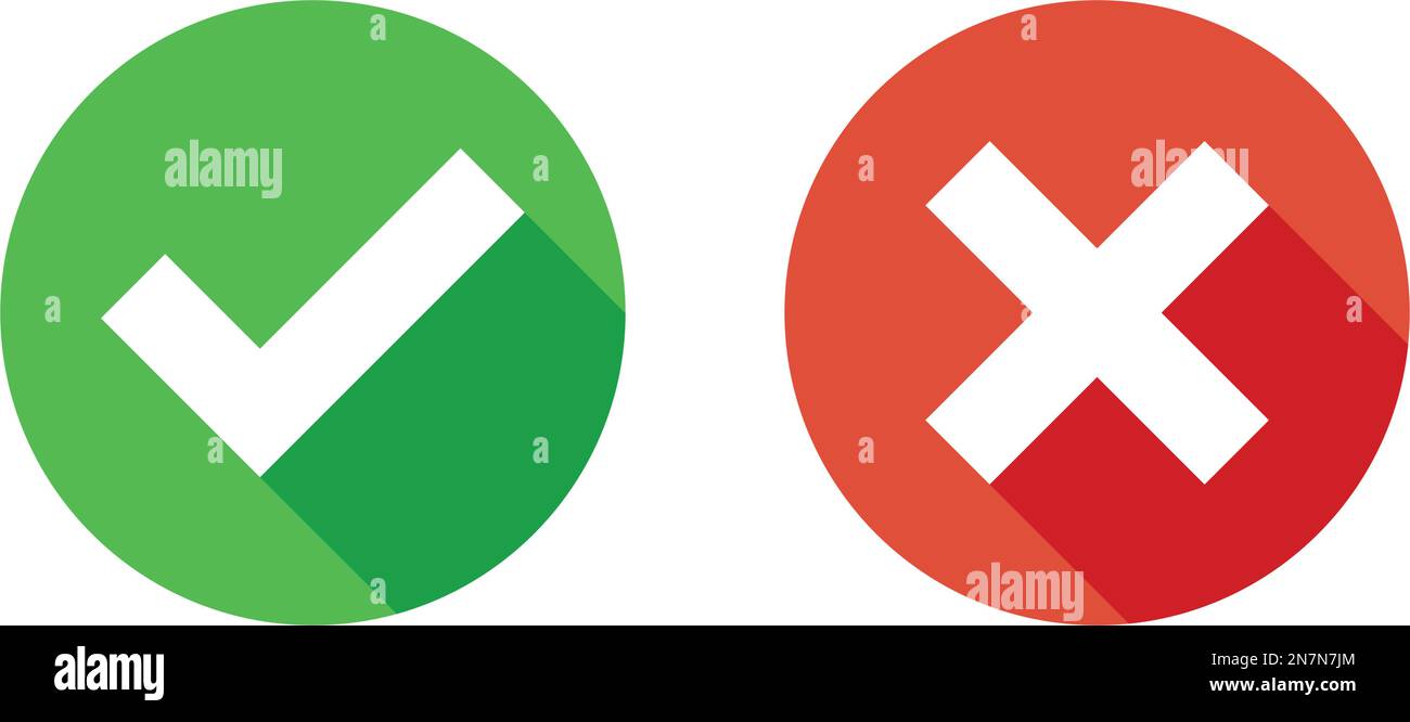 Cross mark and check mark Stock Vector