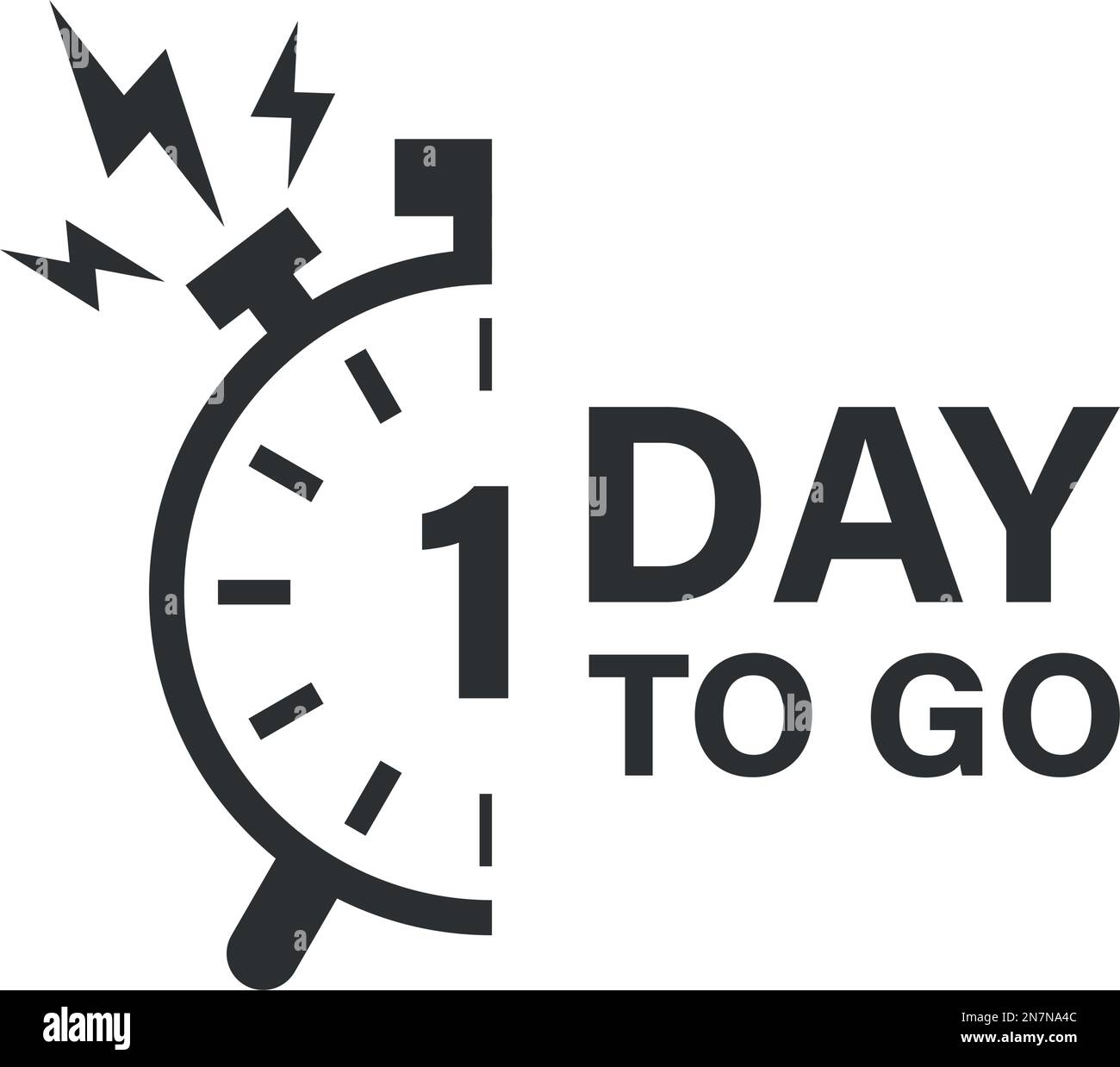 Last day icon in flat style. Promo label with alarm clock vector ...