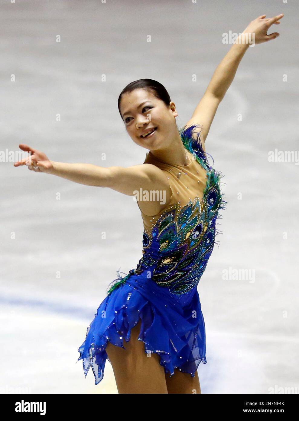 Akiko Suzuki of Japan performs during the ladies free event of the