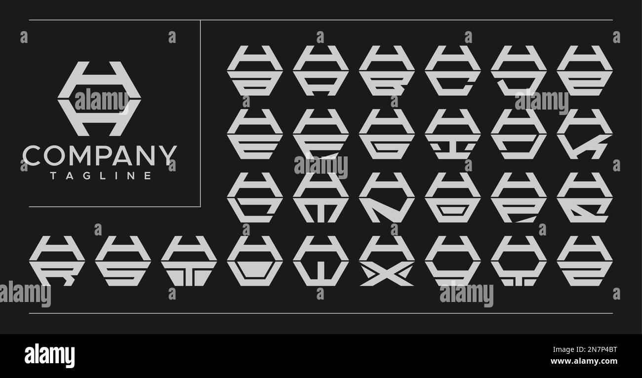 Modern line hexagon letter H logo design. Technology HH H letter logo