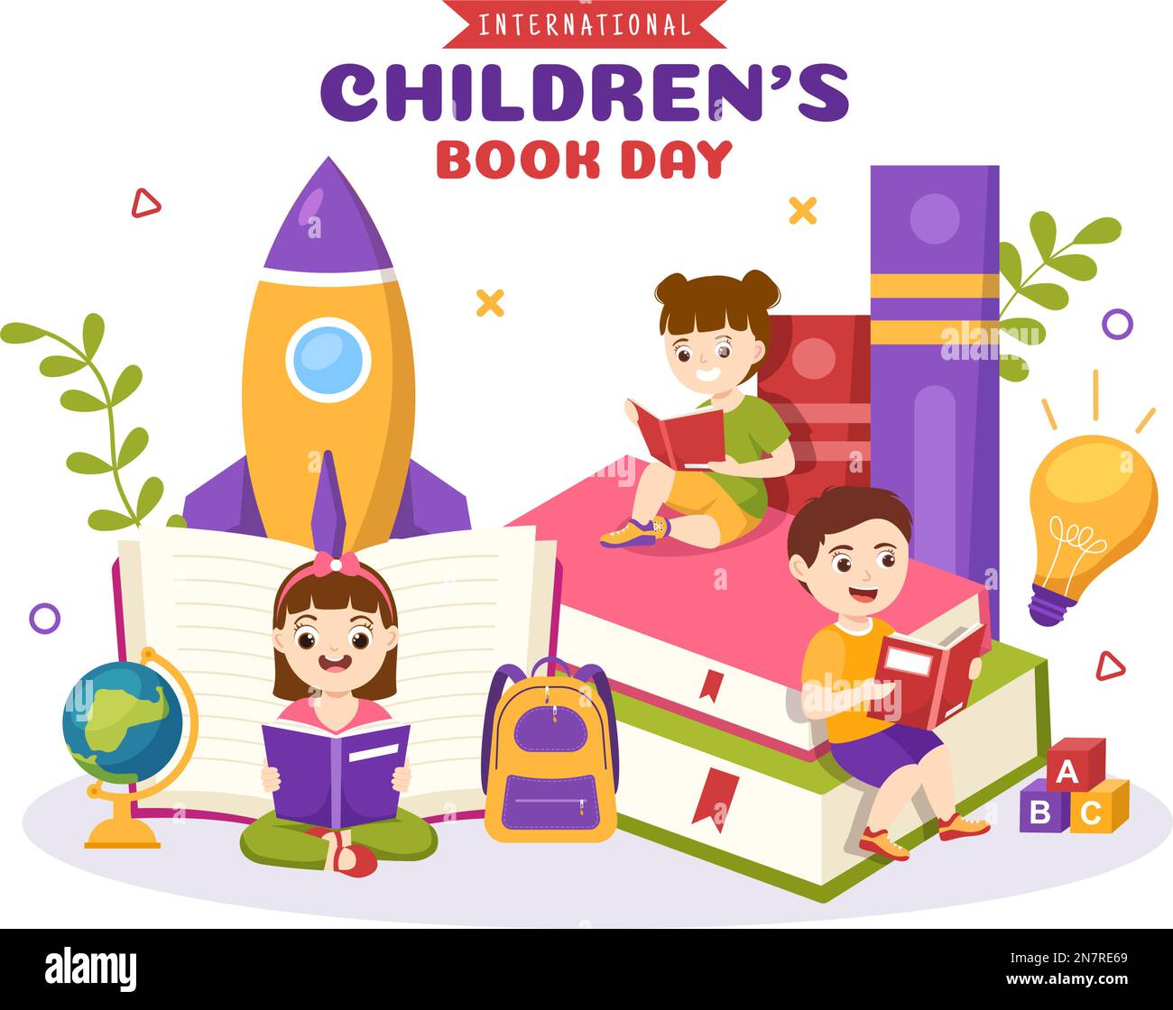International Children's Book Day on April 2 Illustration with Kids