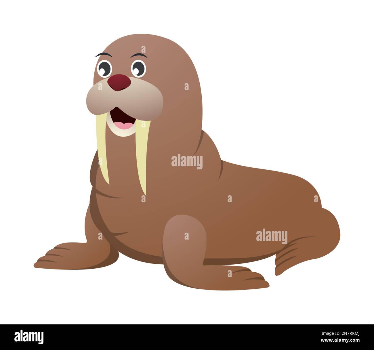 Walrus cartoon character . Vector . Stock Vector