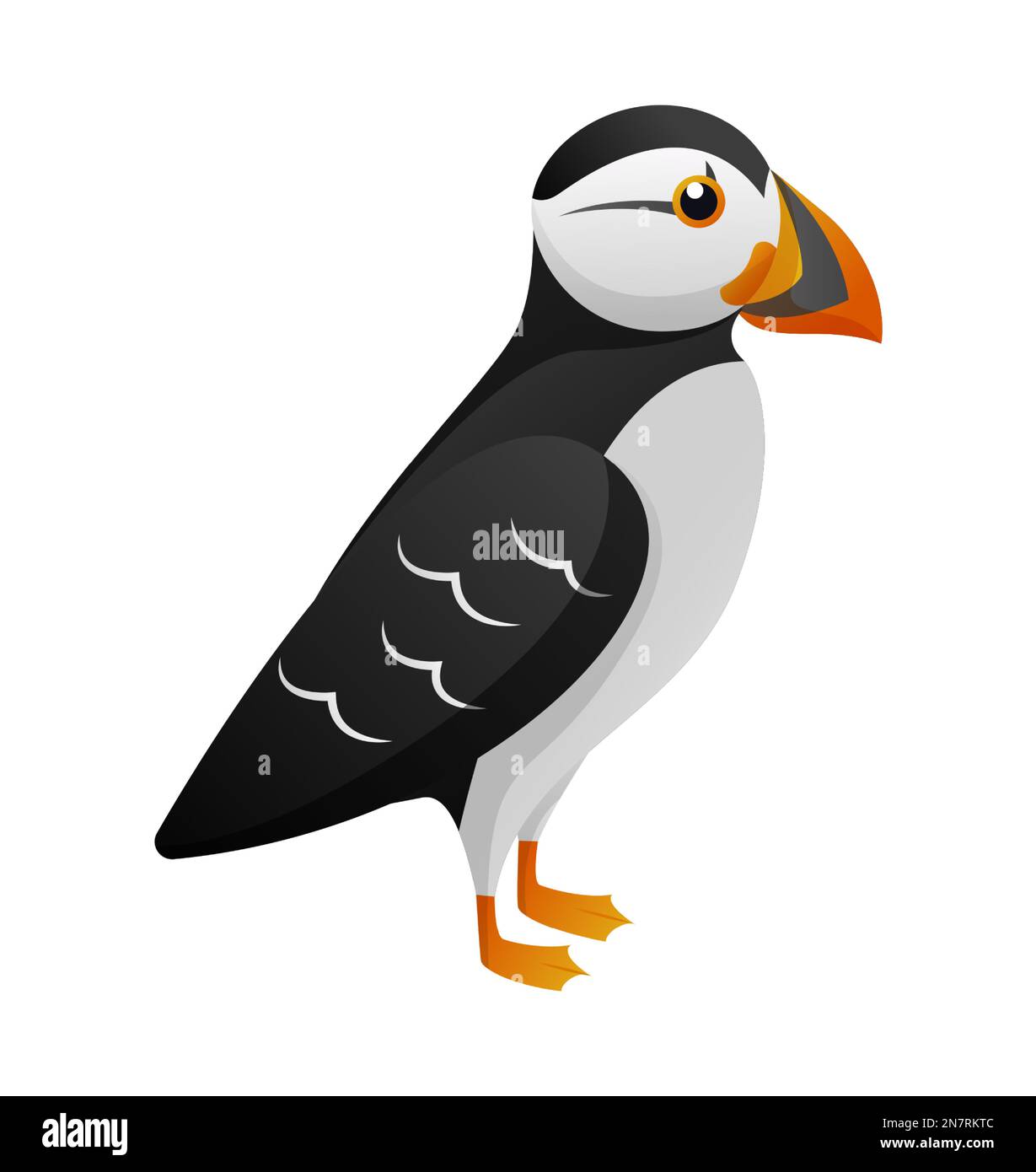 Atlantic Puffin cartoon character . Vector . Stock Vector