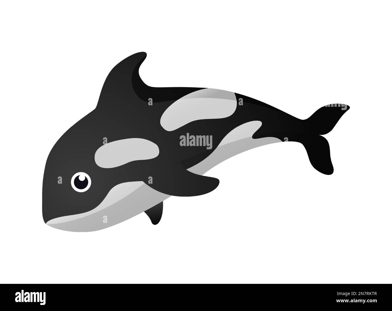 Killer whale ( Orca ) cartoon character . Vector . Stock Vector