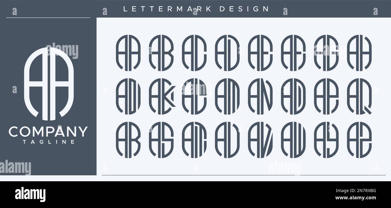 Abstract tube letter A logo design. Modern line capsule AA A letter logo vector. Stock Vector