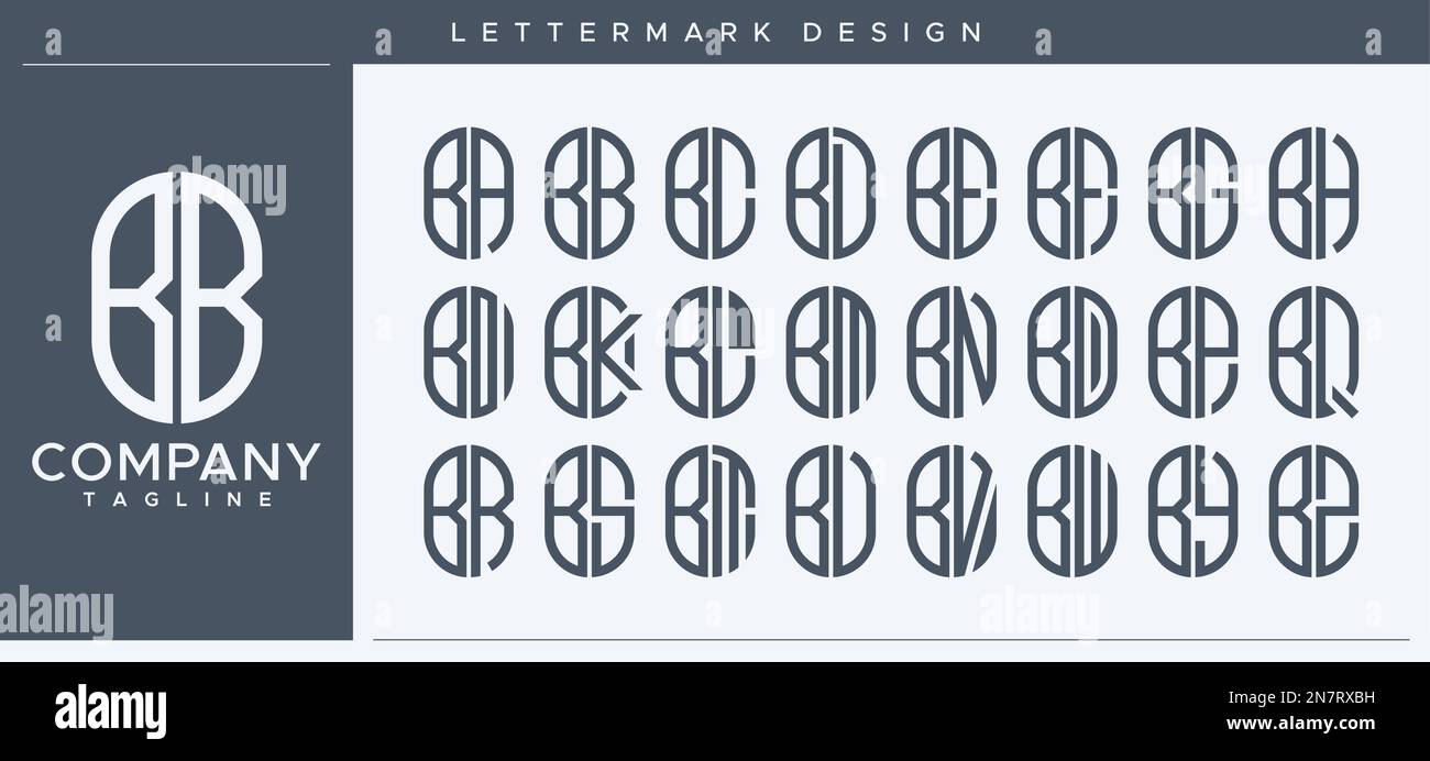 Abstract tube letter B logo design. Modern line capsule BB B letter logo vector. Stock Vector
