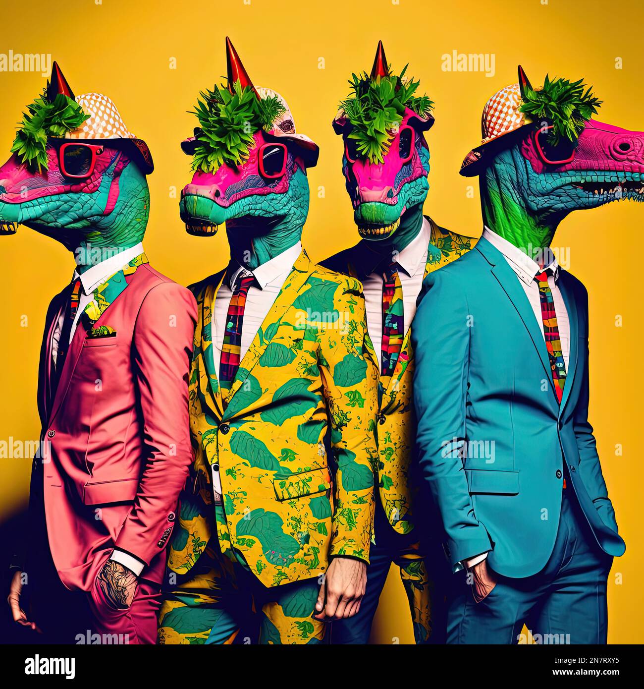 The Formal Reptiles Dressed to Impress Stock Photo