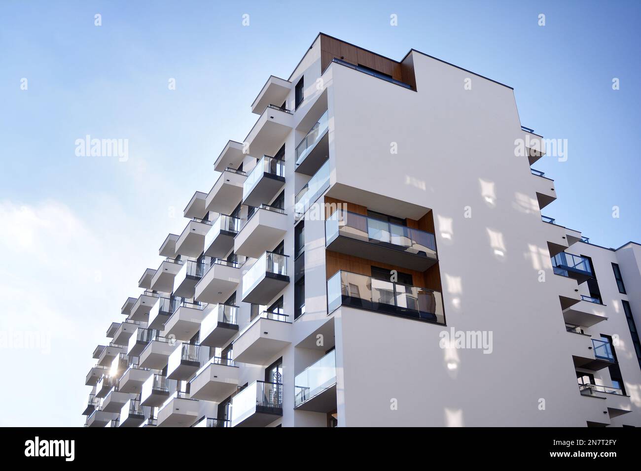Modern architecture building facade with balconies. New apartments ...