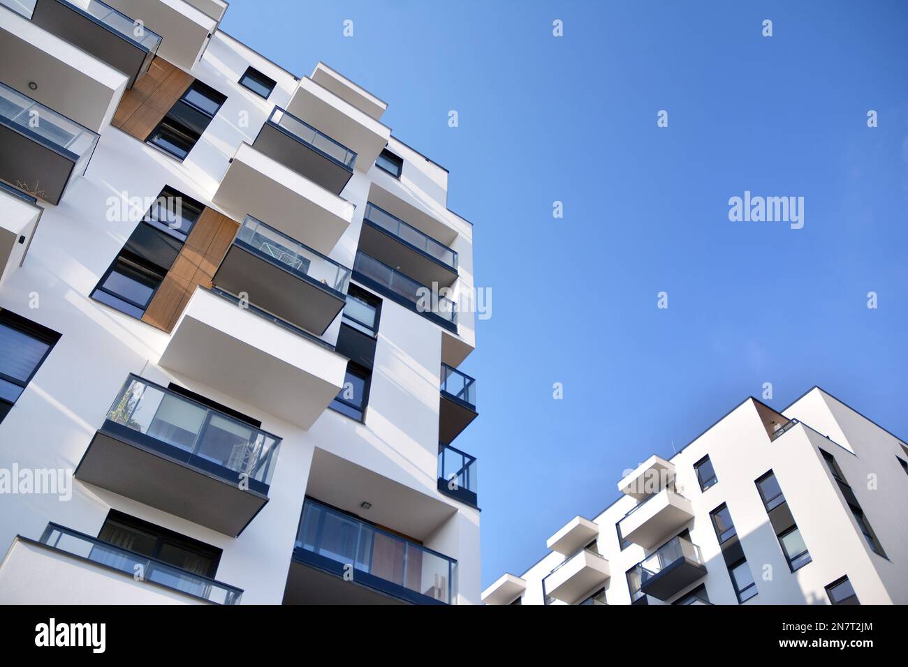 Modern architecture building facade with balconies. New apartments ...