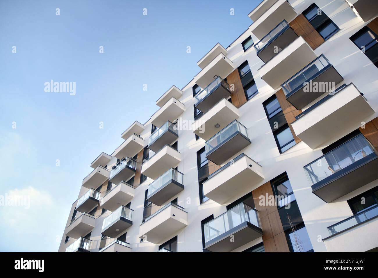 Modern architecture building facade with balconies. New apartments ...