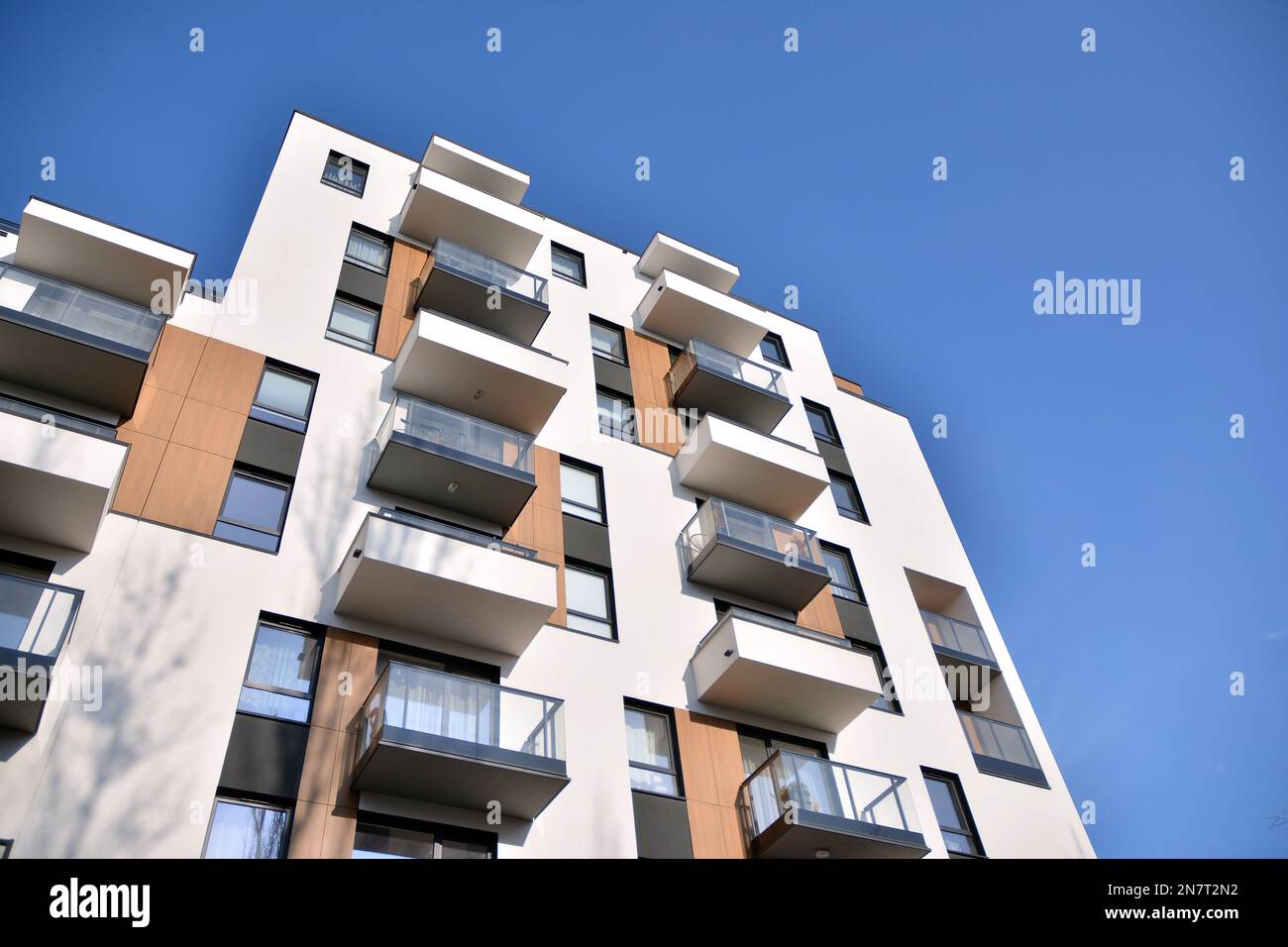 Modern architecture building facade with balconies. New apartments ...
