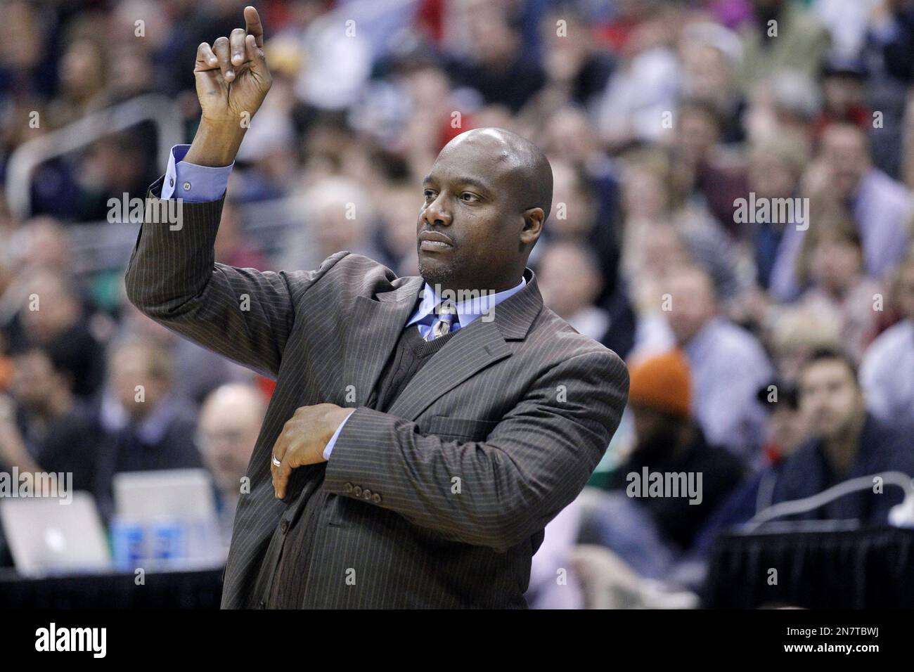 Southern University head coach Roman Banks looks on in the second half ...