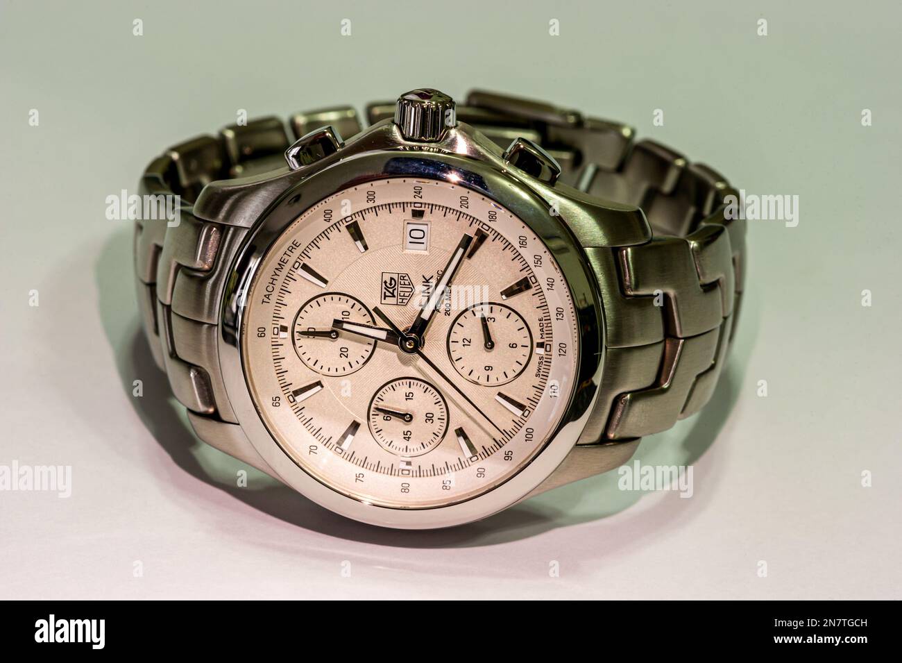 A Tag Heur Link Chronograph wristwatch Stock Photo