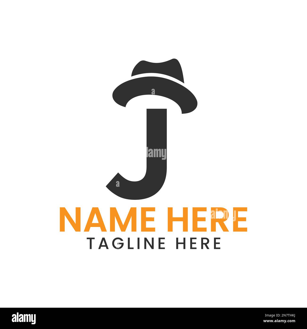 Letter J Gentlemen Hat Logo Design Concept With Cowboy Hat Icon ...