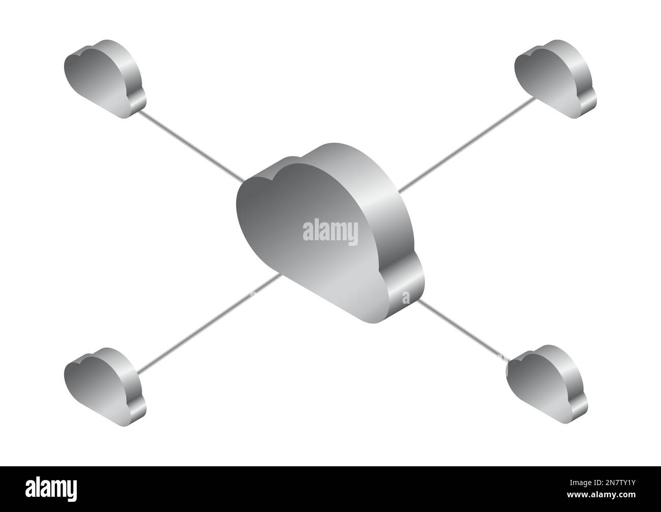 graphics vector Cloud concept cloud computing of a network connections data transfer online with isolated white background Stock Vector