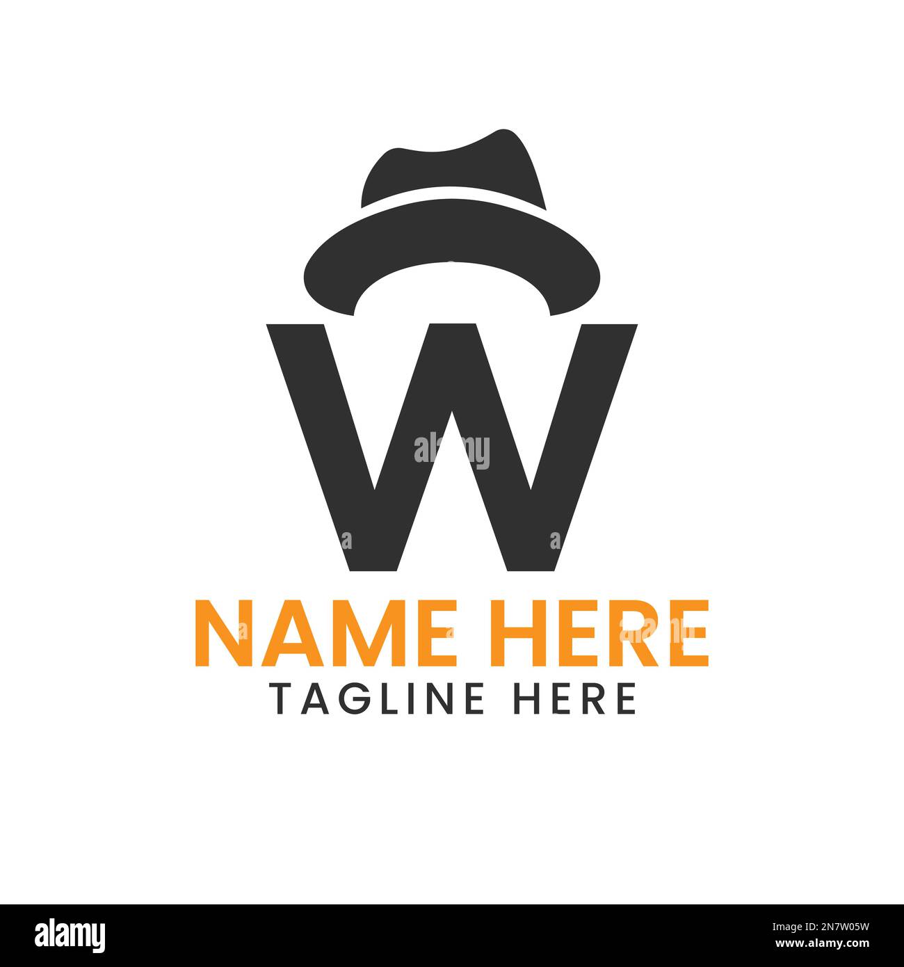 Letter W Gentlemen Hat Logo Design Concept With Cowboy Hat Icon ...