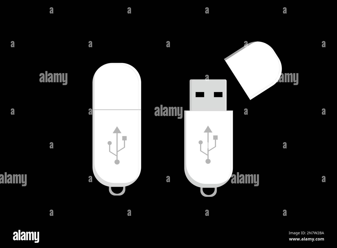 white usb flash drive electronics memory vector Stock Vector