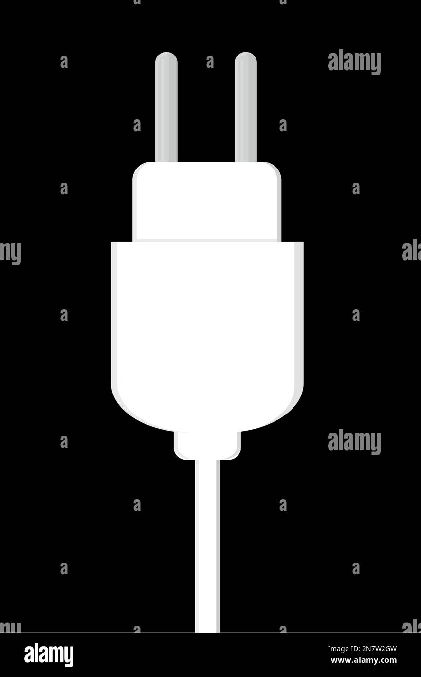 plug input to the socket for electronics white Stock Vector