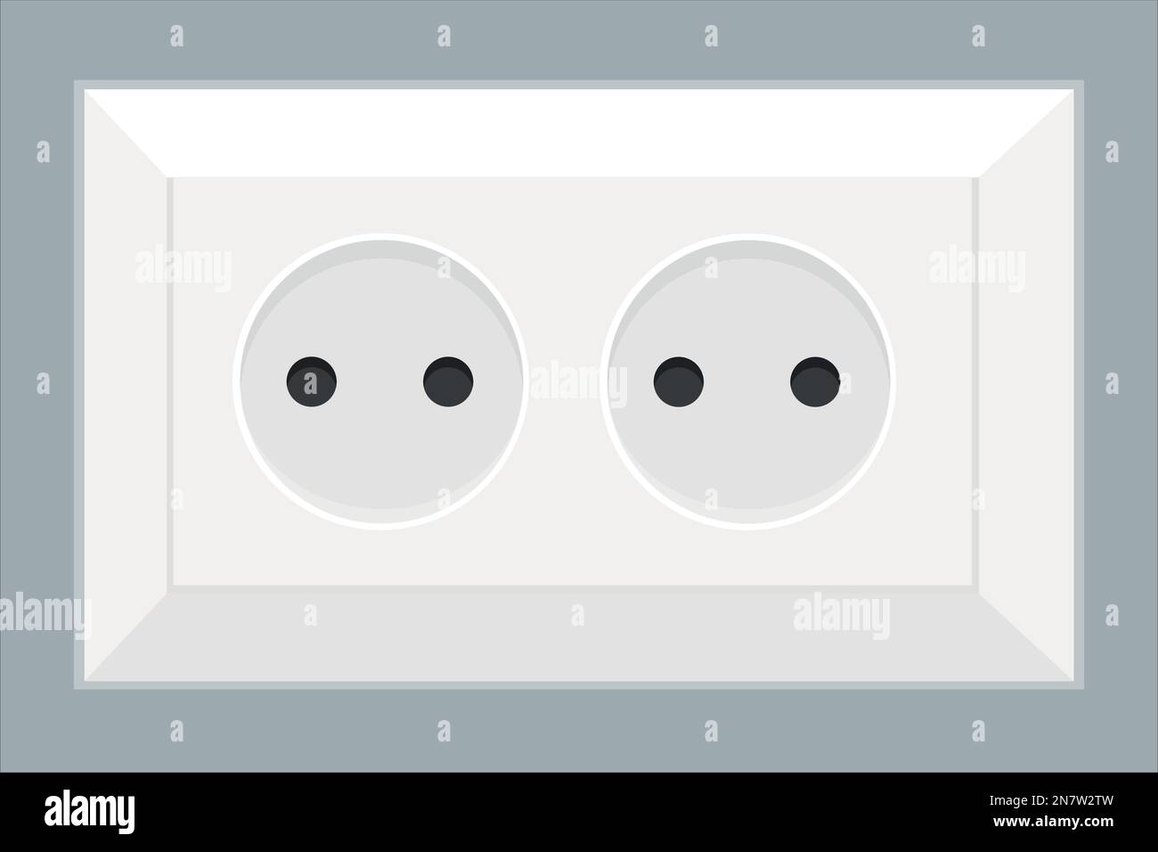 white electric socket in the wall european Stock Vector Image & Art - Alamy