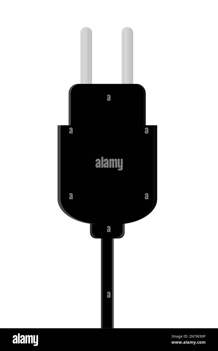 plug input to the socket for electronics black Stock Vector
