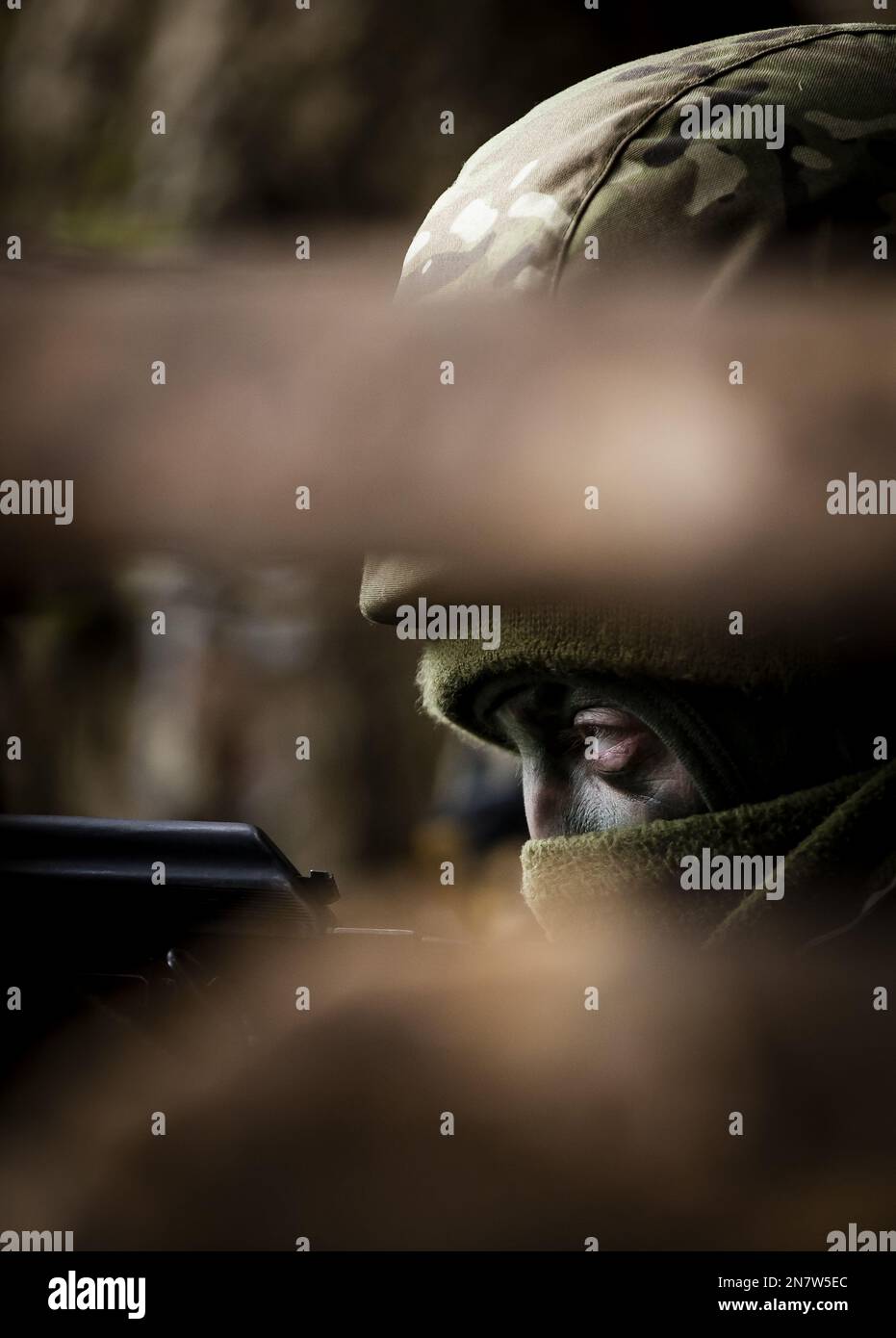 UK. 10th Feb, 2023. NORTHERN ENGLAND - A Ukrainian soldier during an ...
