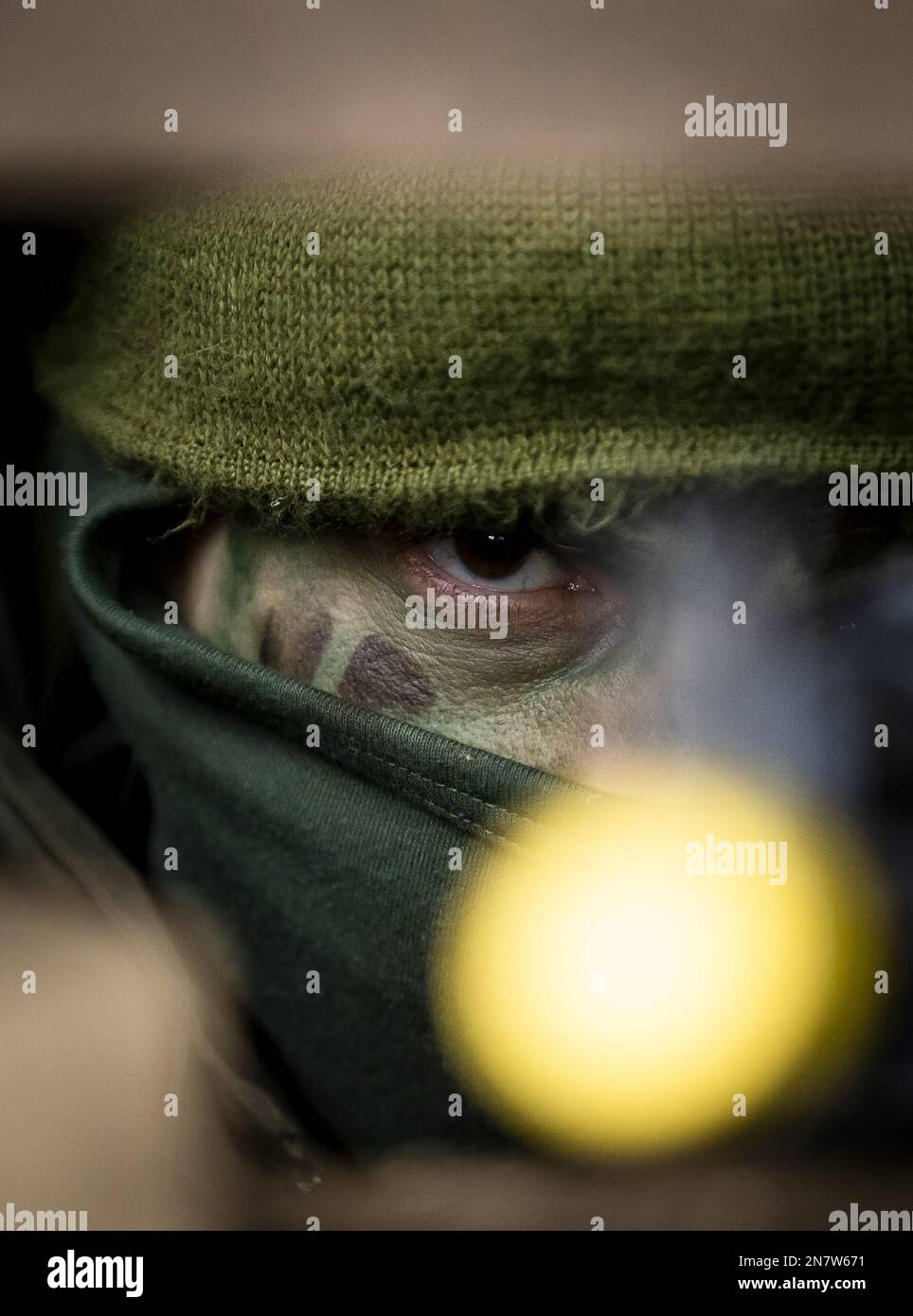 UK. 10th Feb, 2023. NORTHERN ENGLAND - A Ukrainian soldier during an ...
