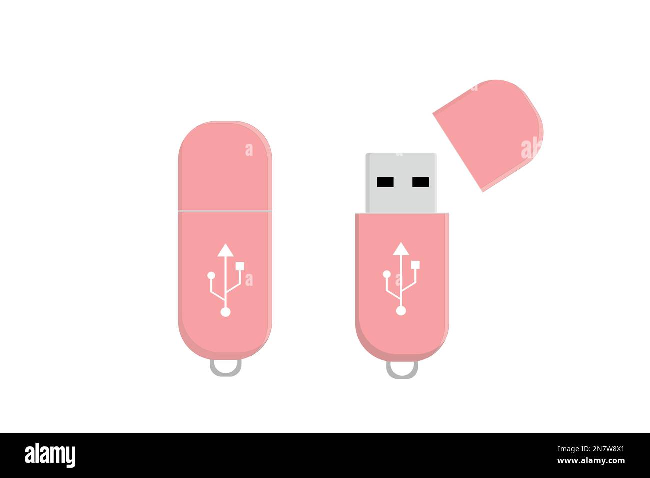 pink usb flash drive electronics memory vector Stock Vector