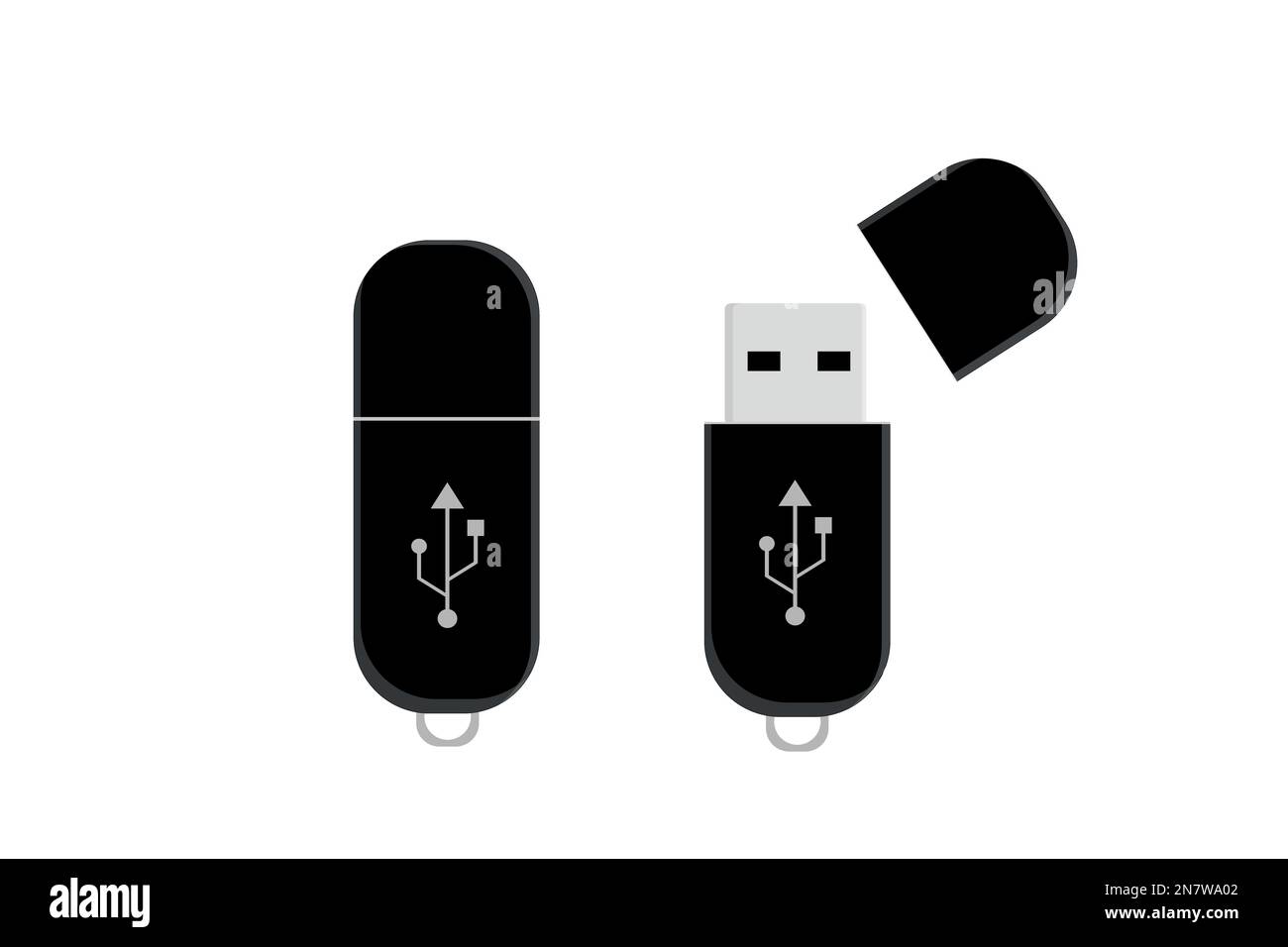black usb flash drive electronics memory vector Stock Vector
