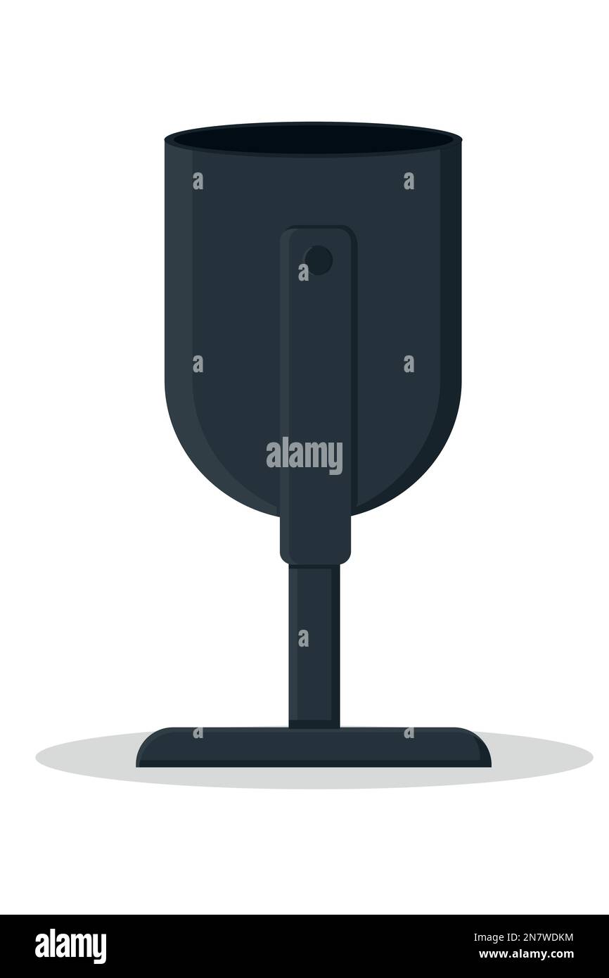 a black iron trash bin on white background isolated vector illustration Stock Vector