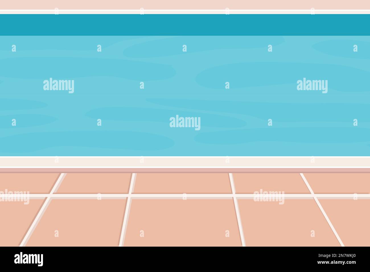 a blue water pool for swimming and relaxation Stock Vector