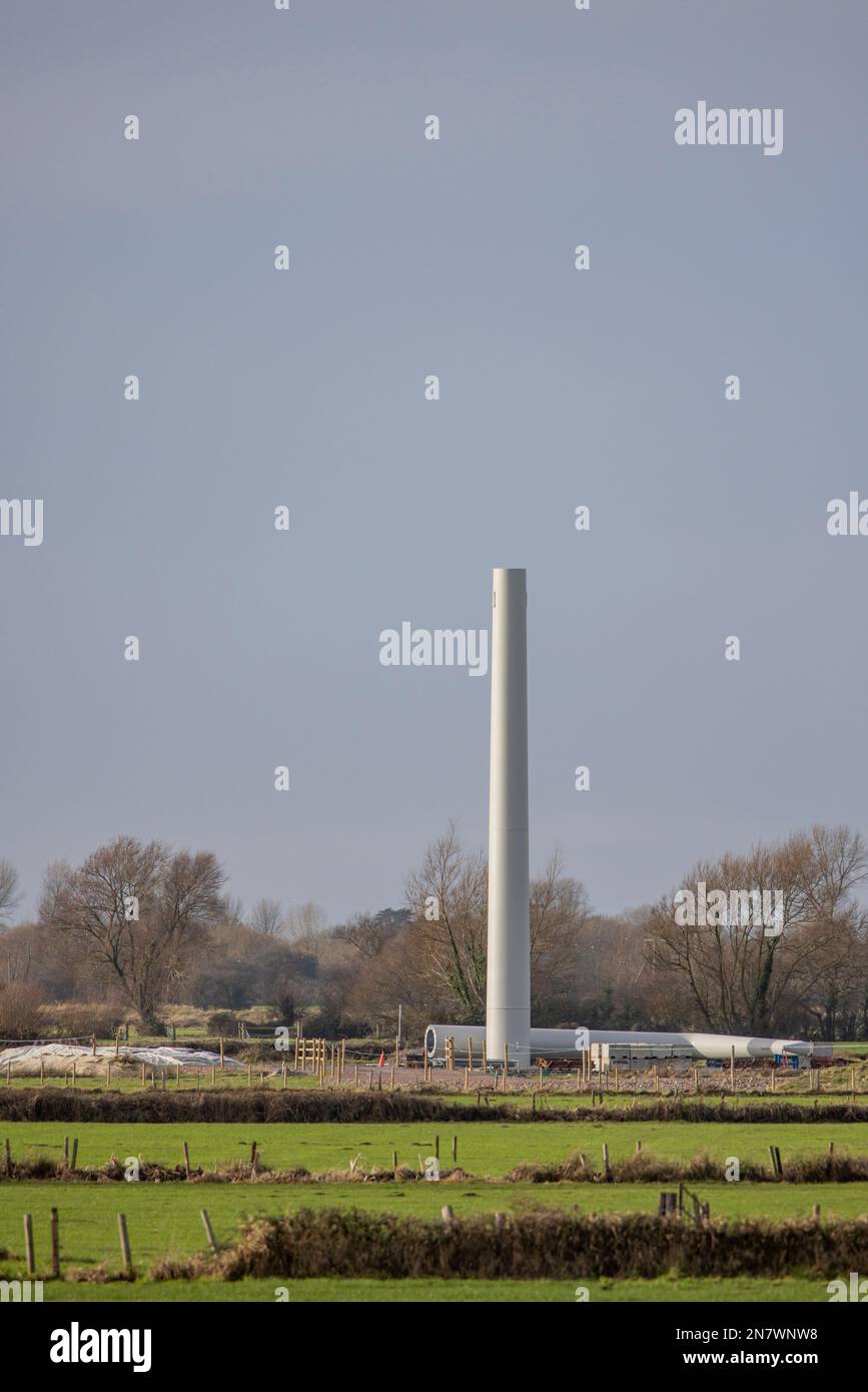 The building of a T pylon Stock Photo - Alamy