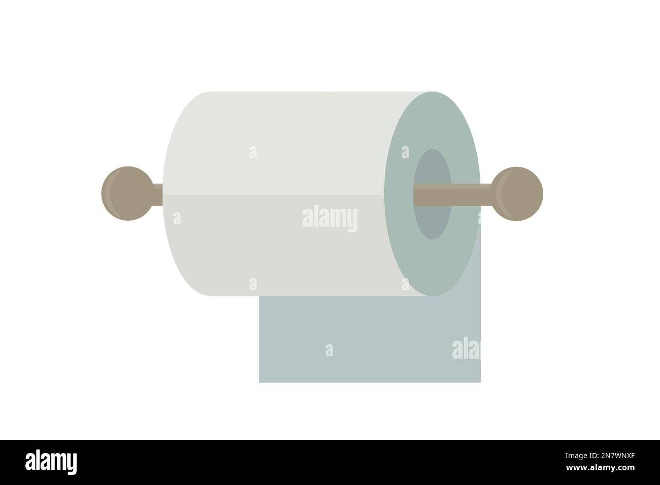 a toilet paper roll on iron holder item isolated on white background vector Stock Vector