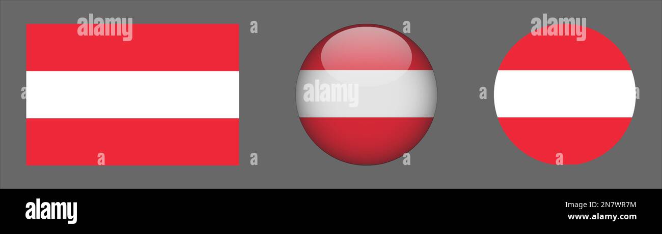 Austria Flag set collection Vector Stock Vector