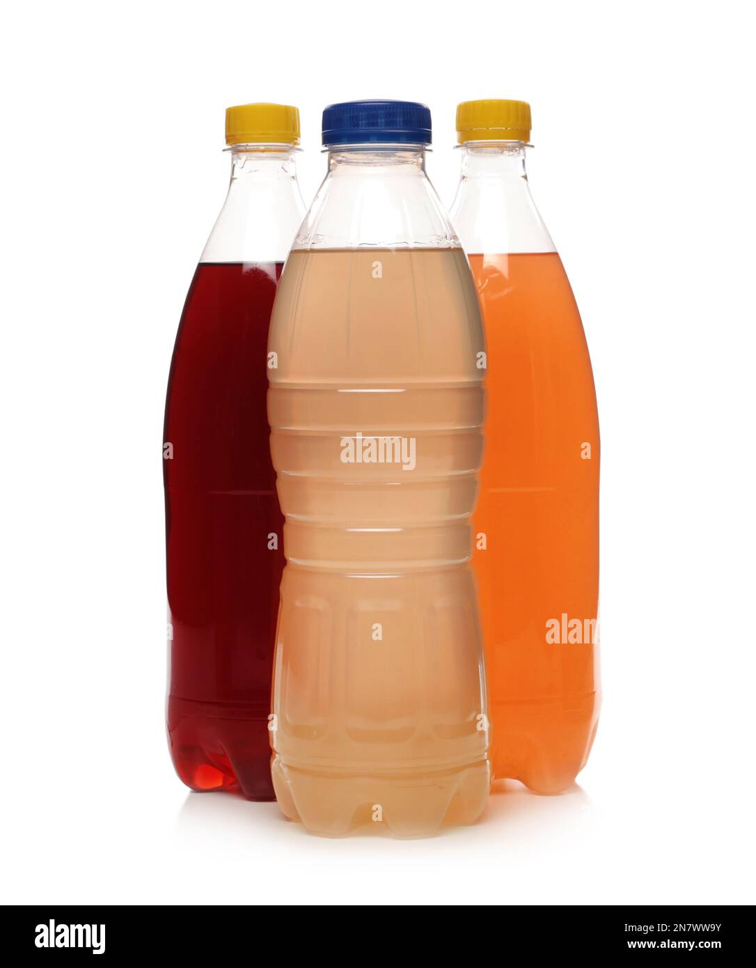 Bottles of soft drinks on white background Stock Photo Alamy