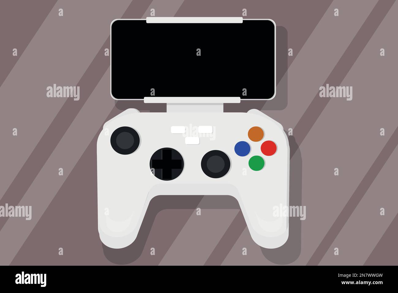 a joystick gamepad with mobile phone screen for games portable Stock ...