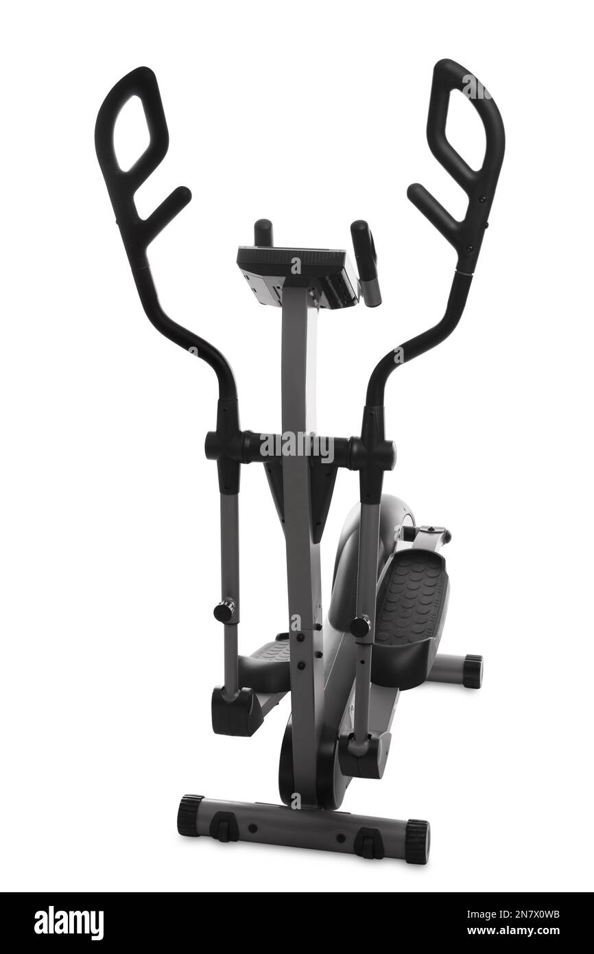Modern elliptical machine cross trainer isolated on white Stock Photo