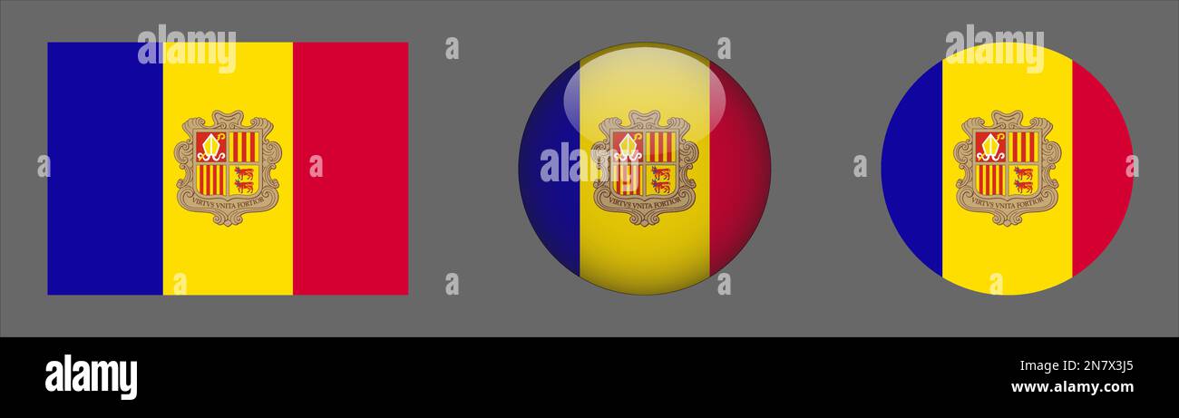 Andorra Flag set collection Vector Stock Vector