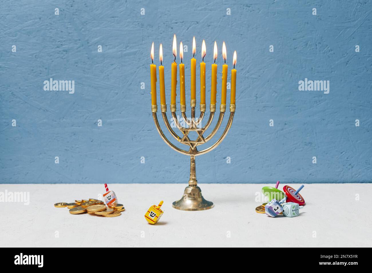 jewish candlestick holder burning Stock Photo Alamy