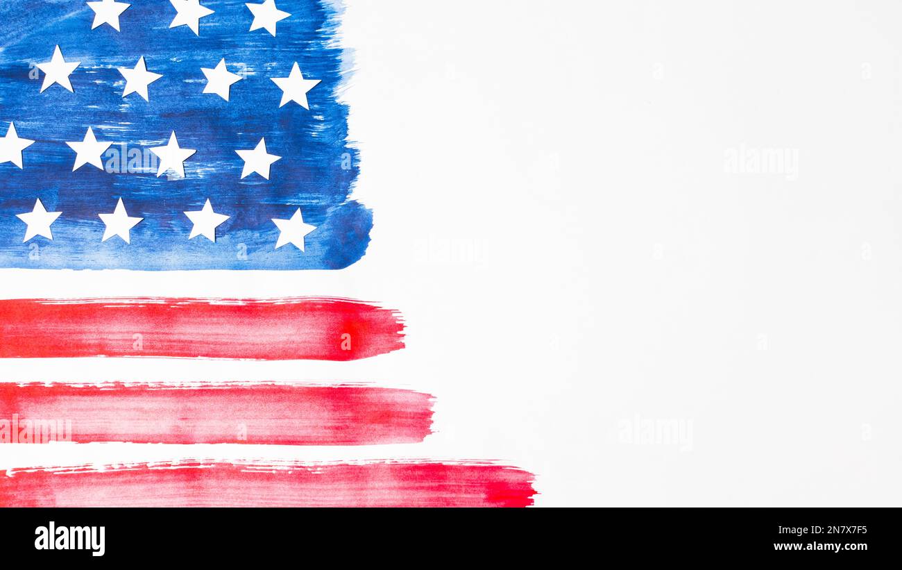 hand drawn watercolor usa flag white background Stock Photo - Alamy